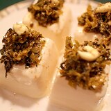 【超簡単 副菜 おつまみ】豆腐の明太子高菜のせ
